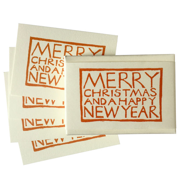 Box of 30 Christmas Gift Tag Cards: Orange