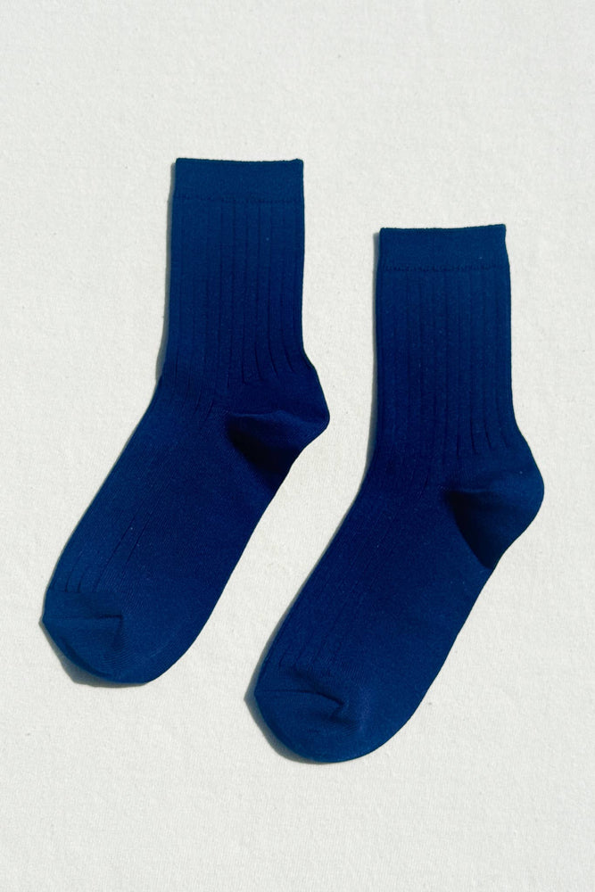 Her Socks - Mercerized Combed Cotton Rib: Pesto