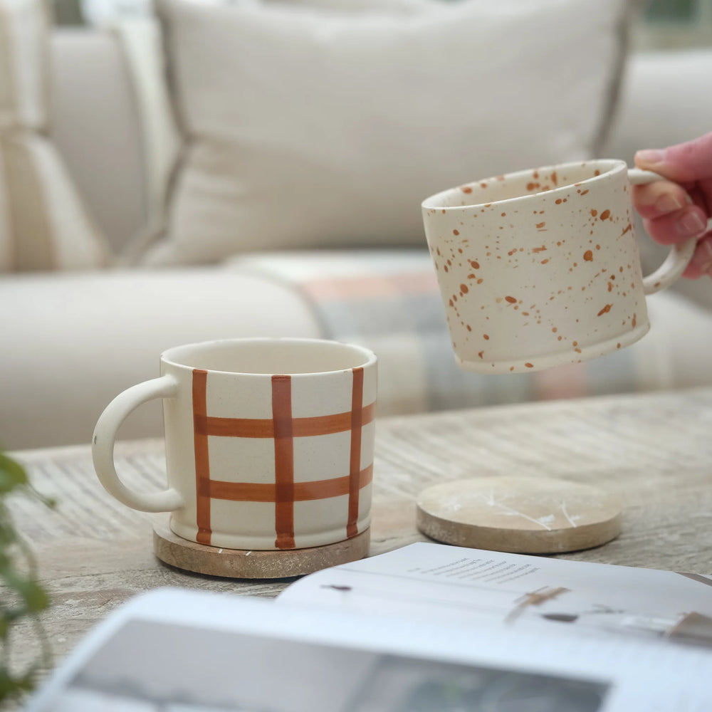 Gingham Check Mug - Ginger