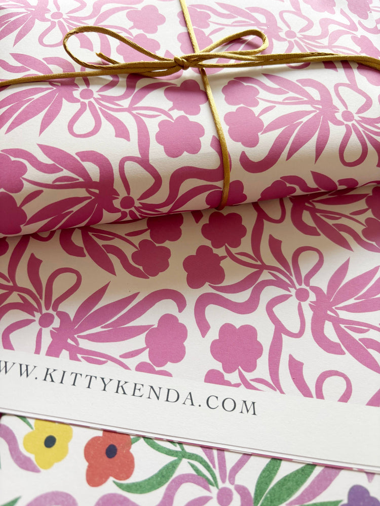 Posy Magenta Luxury Gift Wrapping Paper