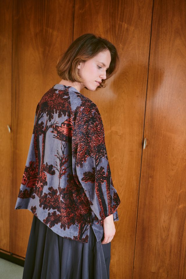 Pagoda Velvet Jacket - Pewter