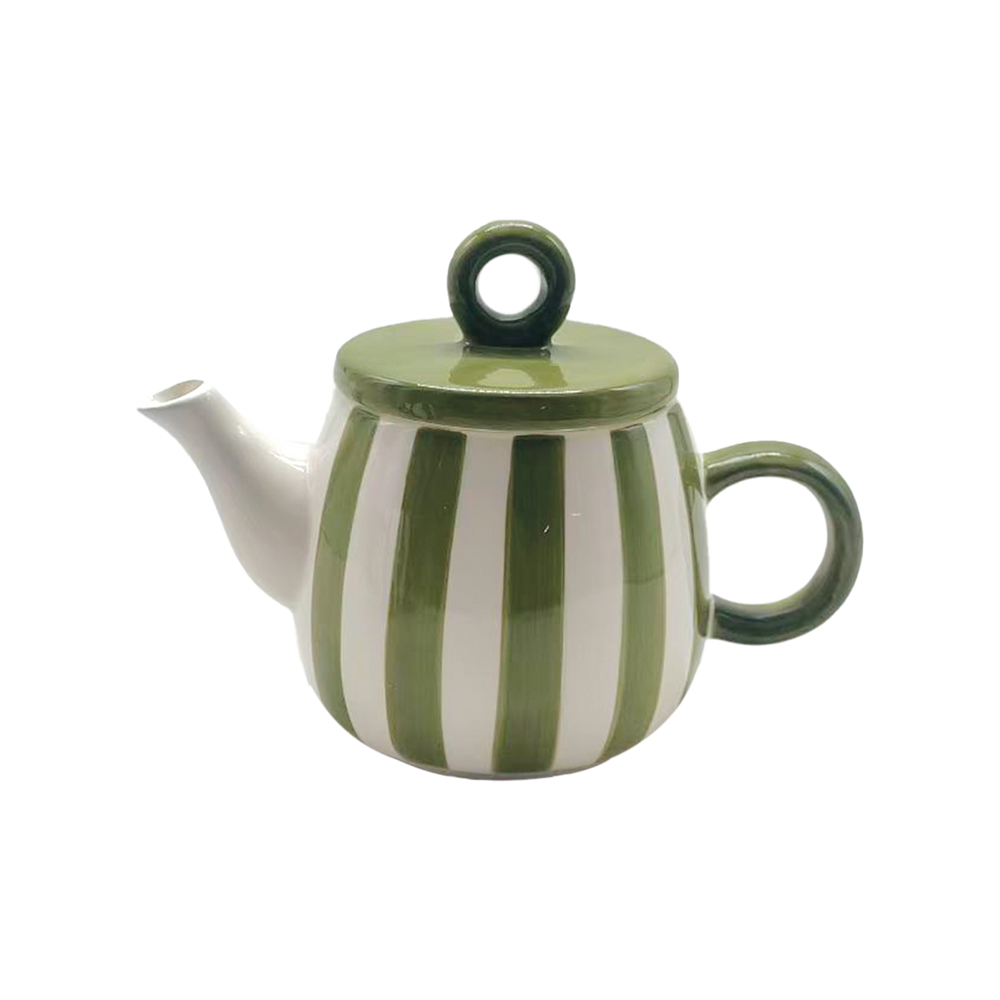 Striped Teapot - Khaki