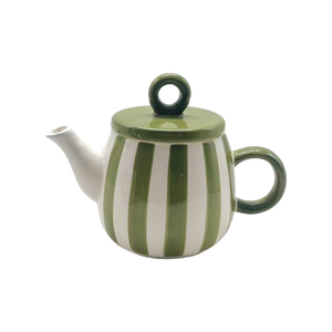 Striped Teapot - Khaki