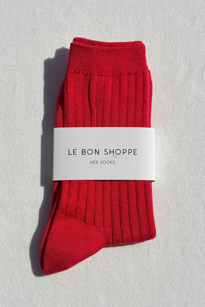 Her Socks - Mercerized Combed Cotton Rib: Pesto