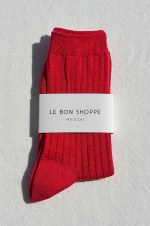 Her Socks - Mercerized Combed Cotton Rib: Coffee