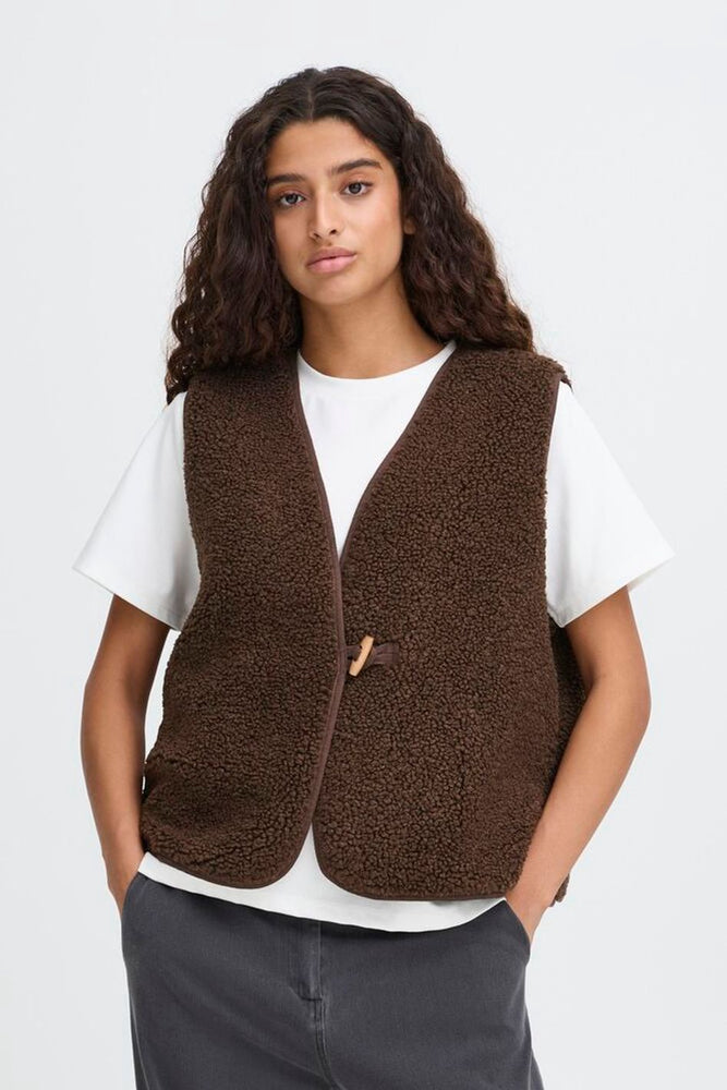 Gozima Teddy Waistcoat - Coffee Bean