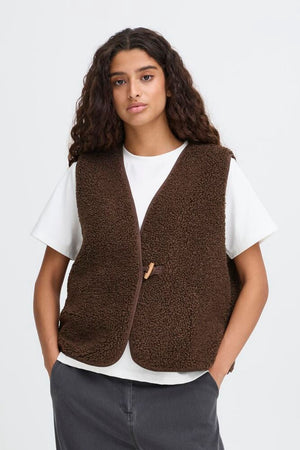 Gozima Teddy Waistcoat - Coffee Bean
