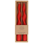Box of 2 Twist Taper Candles -  Red Vintage