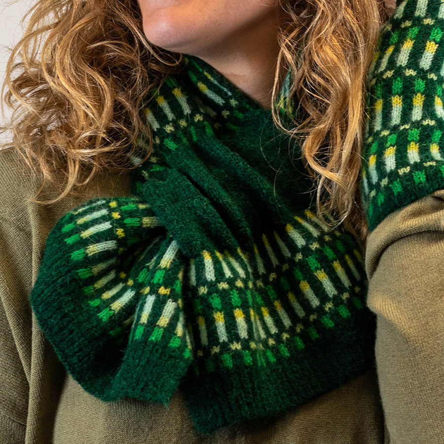 Stripe Pull Through Scarf - Green