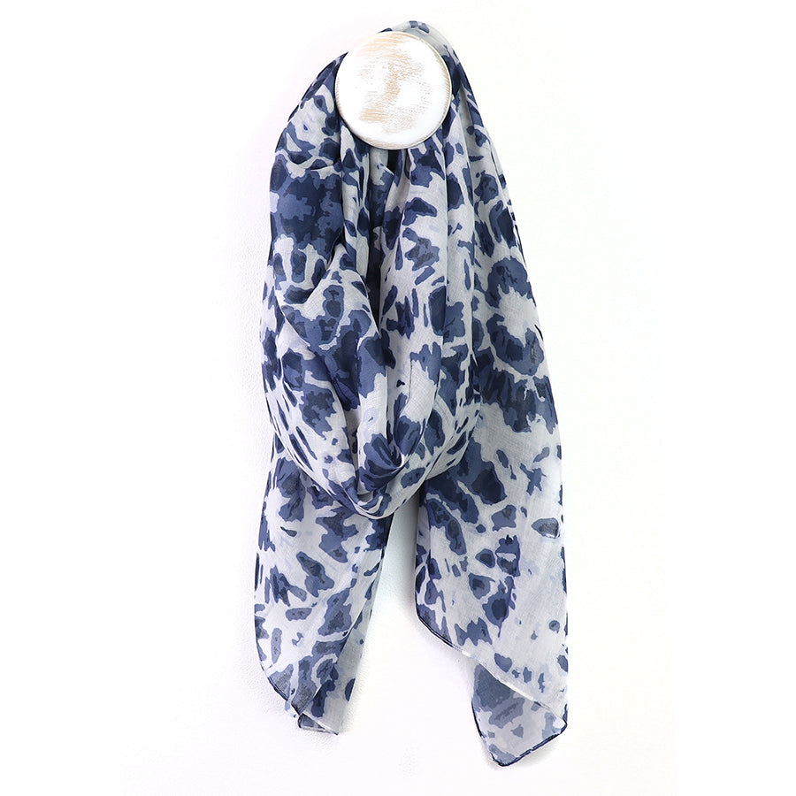 Blue/ White Classic Tie Dye Print Scarf