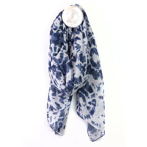 Blue/ White Classic Tie Dye Print Scarf