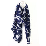 Navy/ White Shatter Print Scarf