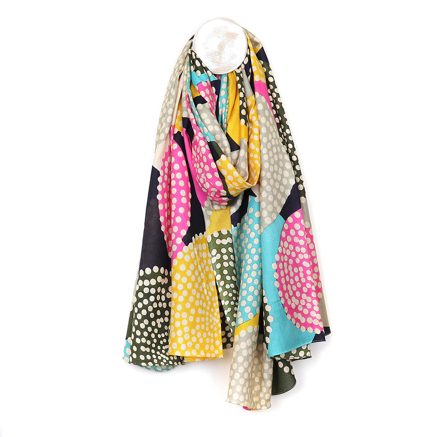 Dotted Circles Print Bamboo Scarf