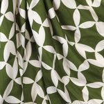 Olive Green Geo Print Bamboo Twill Scarf