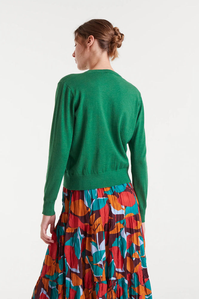 Jumper - Green With Blue Heart
