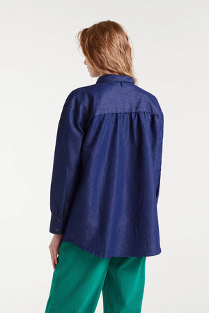 Chambray Fabric Shirt - Blue