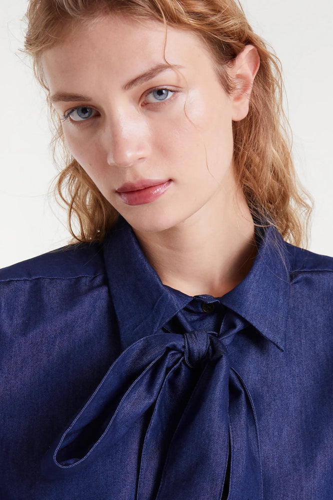 Chambray Fabric Shirt - Blue