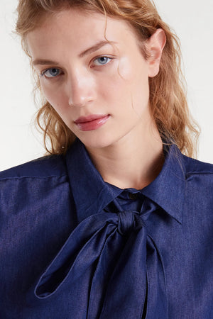 Chambray Fabric Shirt - Blue
