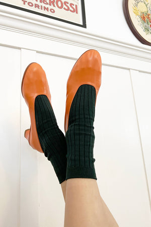Her Socks - Mercerized Combed Cotton Rib: Coffee