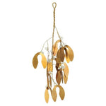 Gold Mistletoe for Hanging With White Beads - Large