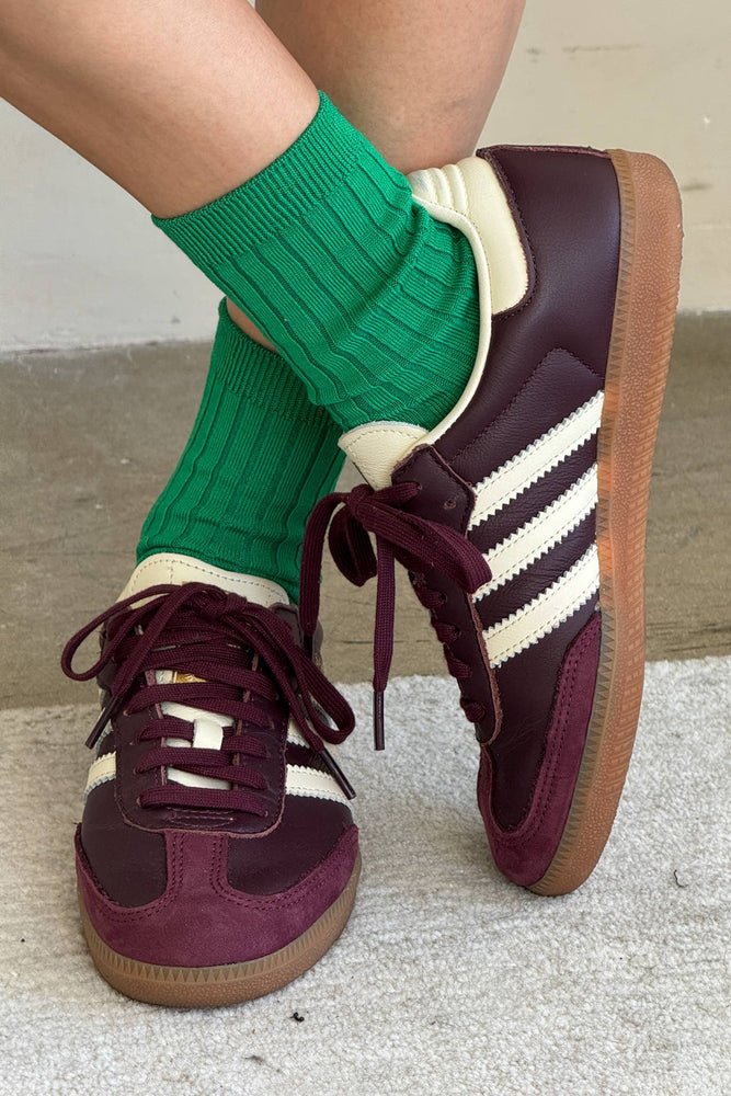 Her Socks - Mercerized Combed Cotton Rib: Peacock