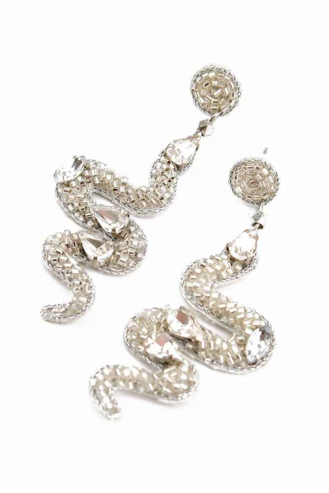 Silver Snake Earrings