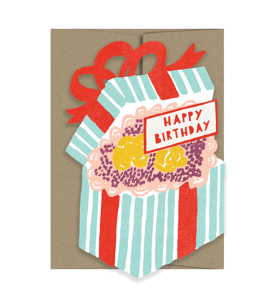 Happy Birthday Gift - Die Cut Card
