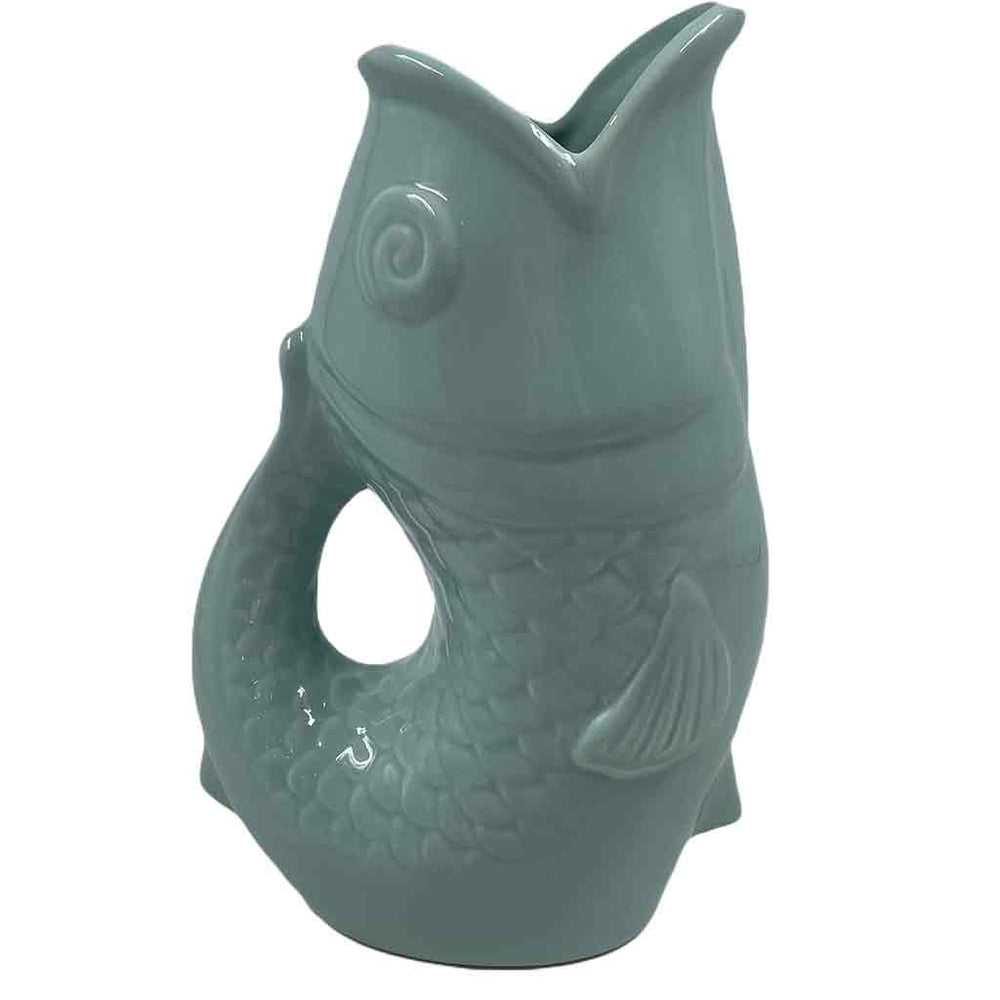 Ceramic Fish Vase - Frosty Blue Large