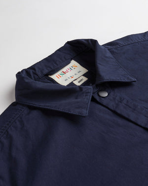 Men's Organic Lightweight Buttoned Overshirt - Midnight Blue