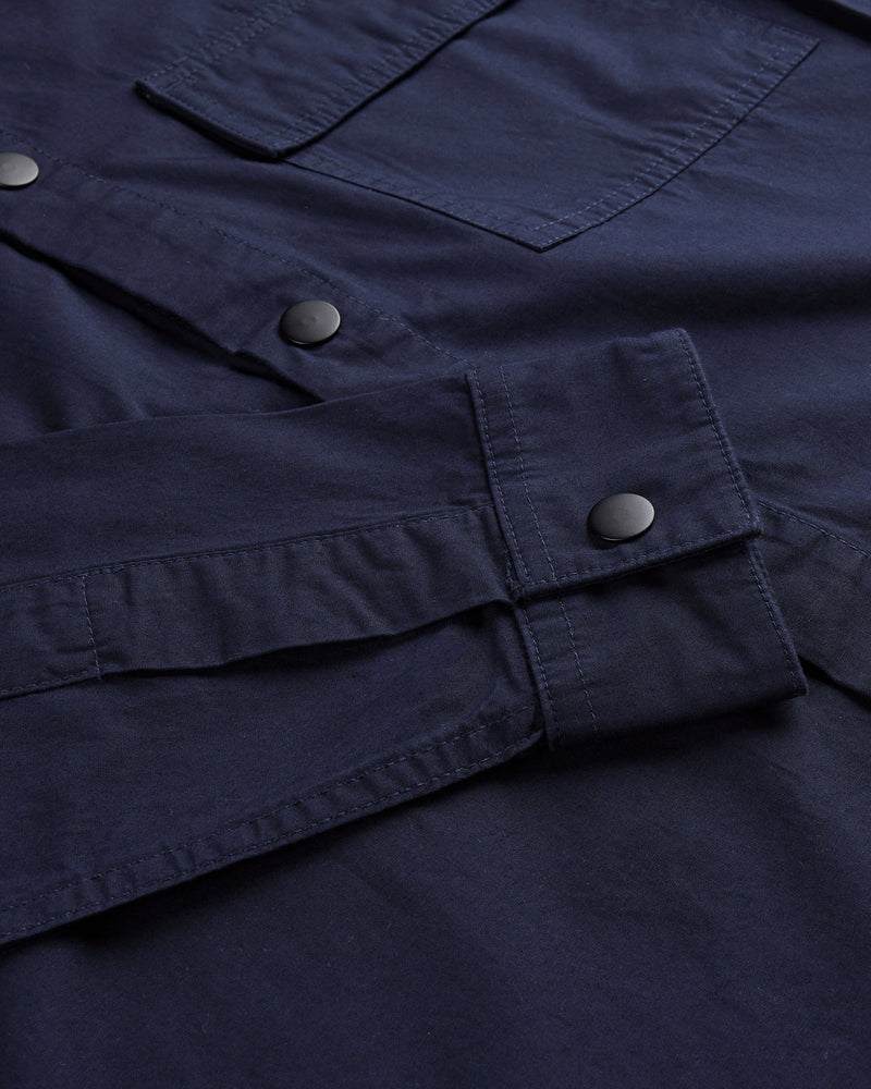 Men's Organic Lightweight Buttoned Overshirt - Midnight Blue