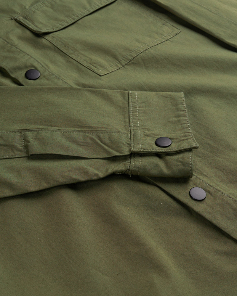 Men's Organic Lightweight Buttoned Overshirt - Olive