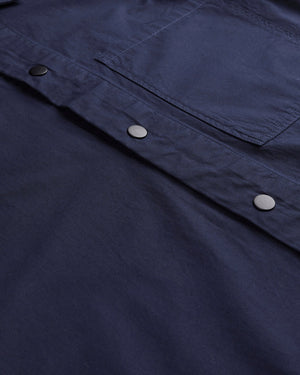 Men's Lightweight Organic Buttoned Short Sleeve Shirt - Midnight Blue