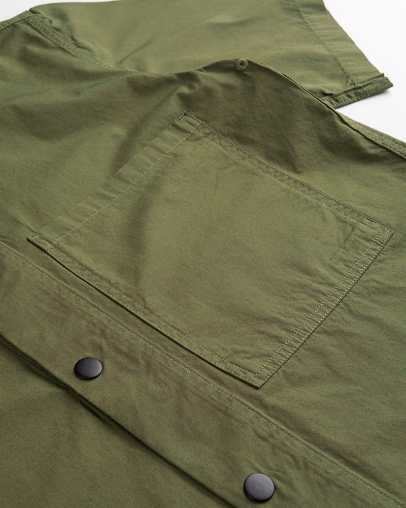 Men's Lightweight Organic Buttoned Short Sleeve Shirt - Olive