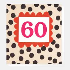 60th Birthday Card - Polka Dot