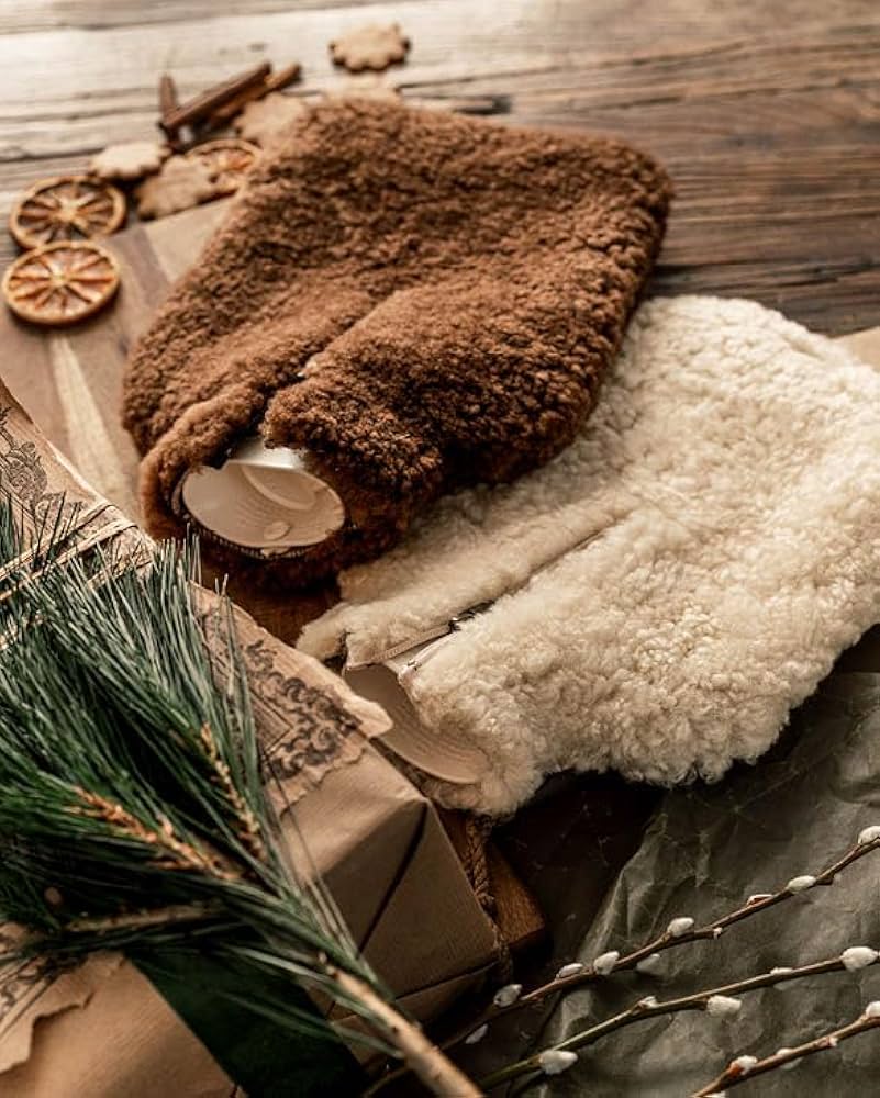 Sheepskin Hot Water Bottle Cover - Chestnut