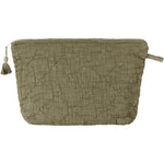 Quilted Cotton Toilet Bag - Green