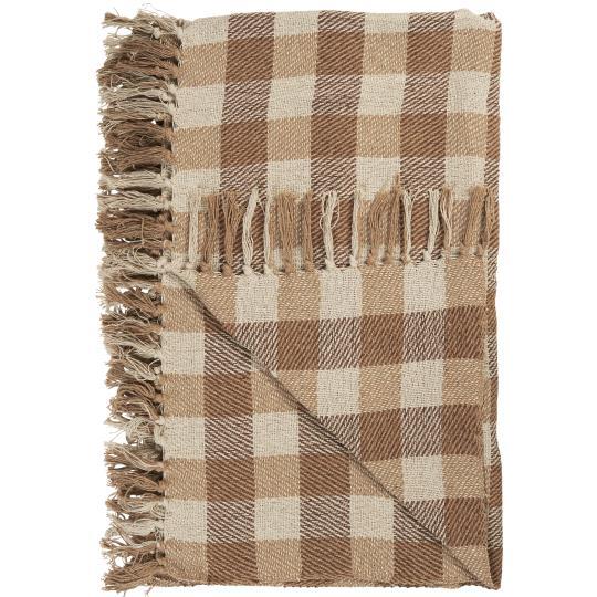 Throw - Natural/ Beige/ Brown Checks