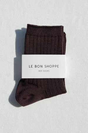 Her Socks - Mercerized Combed Cotton Rib: Pesto
