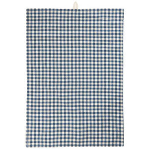 Tea Towel - Dark Blue/ Natural Check