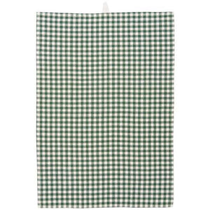 Tea Towel - Dark Green/ Natural Check