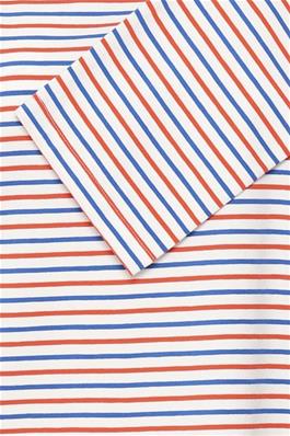 Mira Boatneck Long Sleeve T Shirt - Blue and Red Stripe