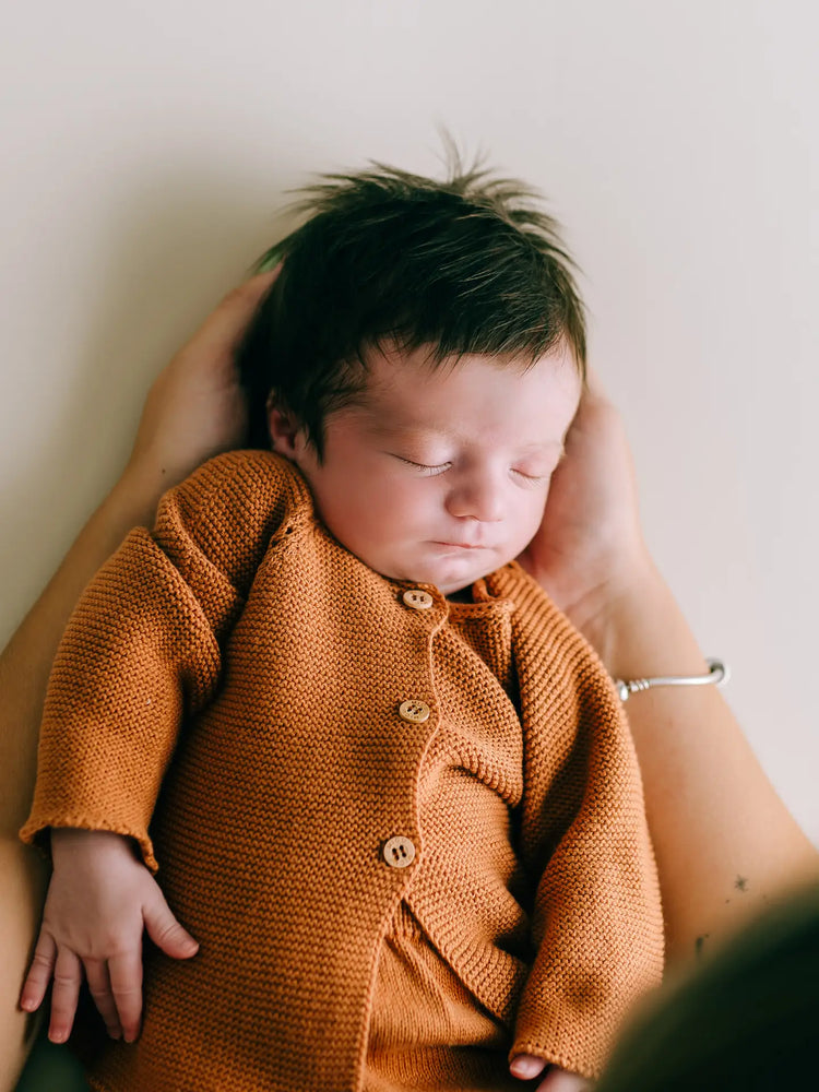 Brick Red Newborn Baby 2 Piece Outfit - Organic Cotton