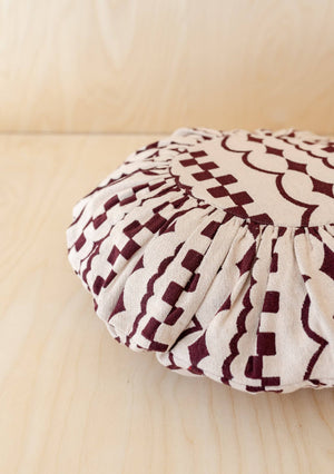 Cotton Cushion Cover in Pink Checker Stripe, With Pad