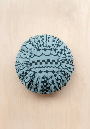 Cotton Cushion Cover in Green Checker Stripe With Pad