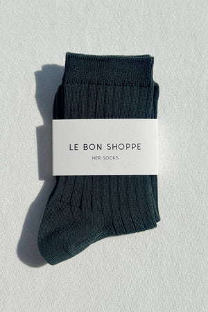 Her Socks - Mercerized Combed Cotton Rib: Peacock