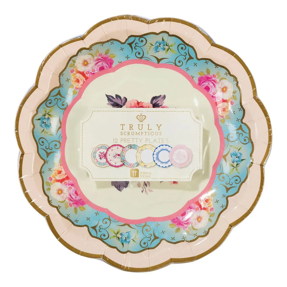 Truly Scrumptious Vintage Style Paper Plates - Pack of 12