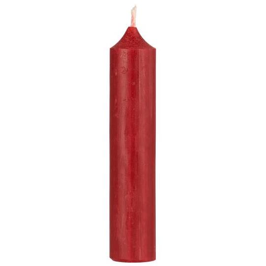 Short Dinner Candle - Red Rustic, Pack of 7