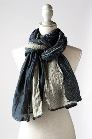 Letol Hand-Loomed Organic Cotton Scarf - Gabrielle Bleu