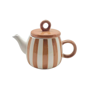 Striped Teapot - Brown