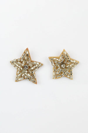 Silver Beaded Star Studs